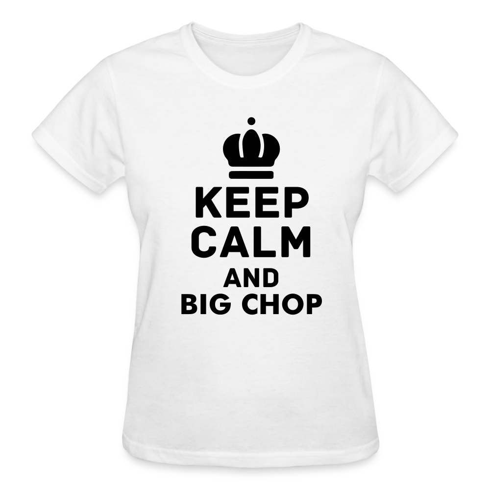 Ladies Black Logo Big Chop T-Shirt - white