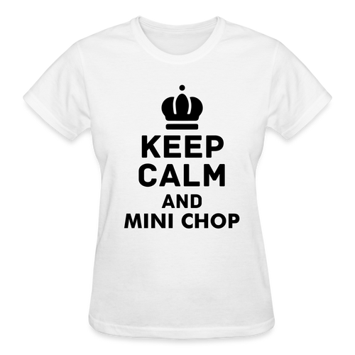 Ladies Black Logo Mini Chop T-Shirt - white