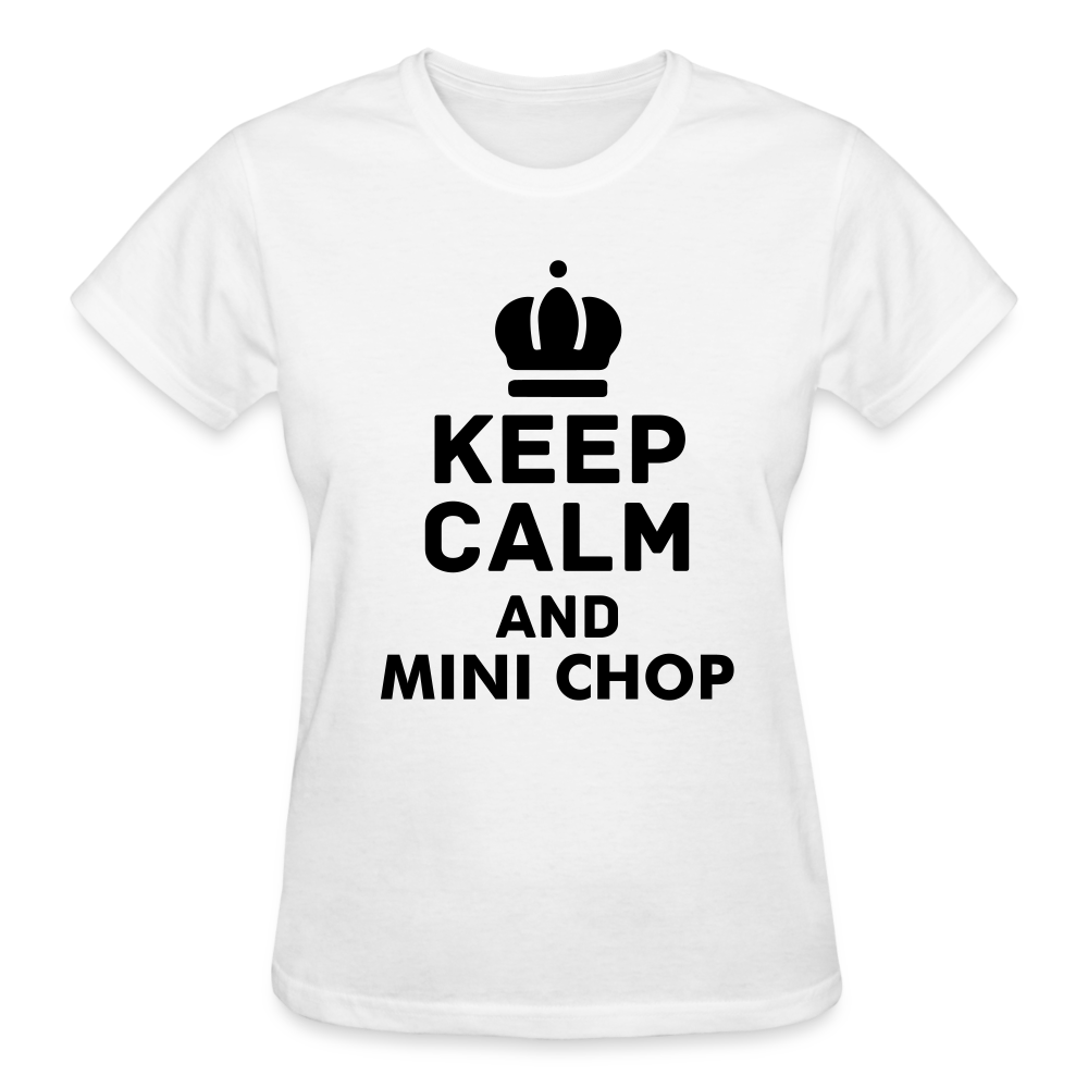 Ladies Black Logo Mini Chop T-Shirt - white