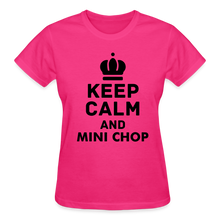 Load image into Gallery viewer, Ladies Black Logo Mini Chop T-Shirt - fuchsia
