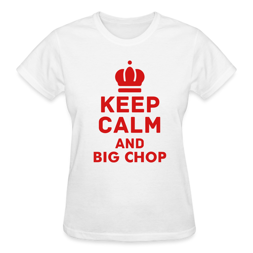 Ladies Red Logo Big Chop T-Shirt - white