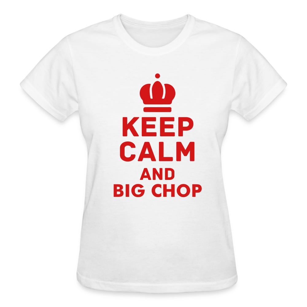 Ladies Red Logo Big Chop T-Shirt - white