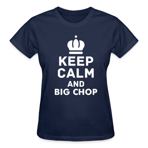 Ladies Navy Blue Big Chop T-Shirt - navy