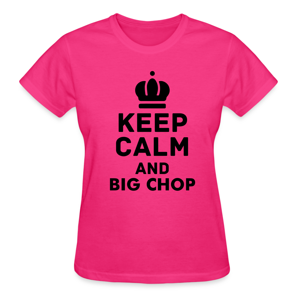 Ladies Fuchsia Big Chop T-Shirt - fuchsia