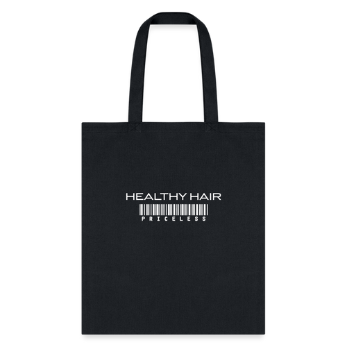 Healthy Hair Priceless Black Canvas Bag - black