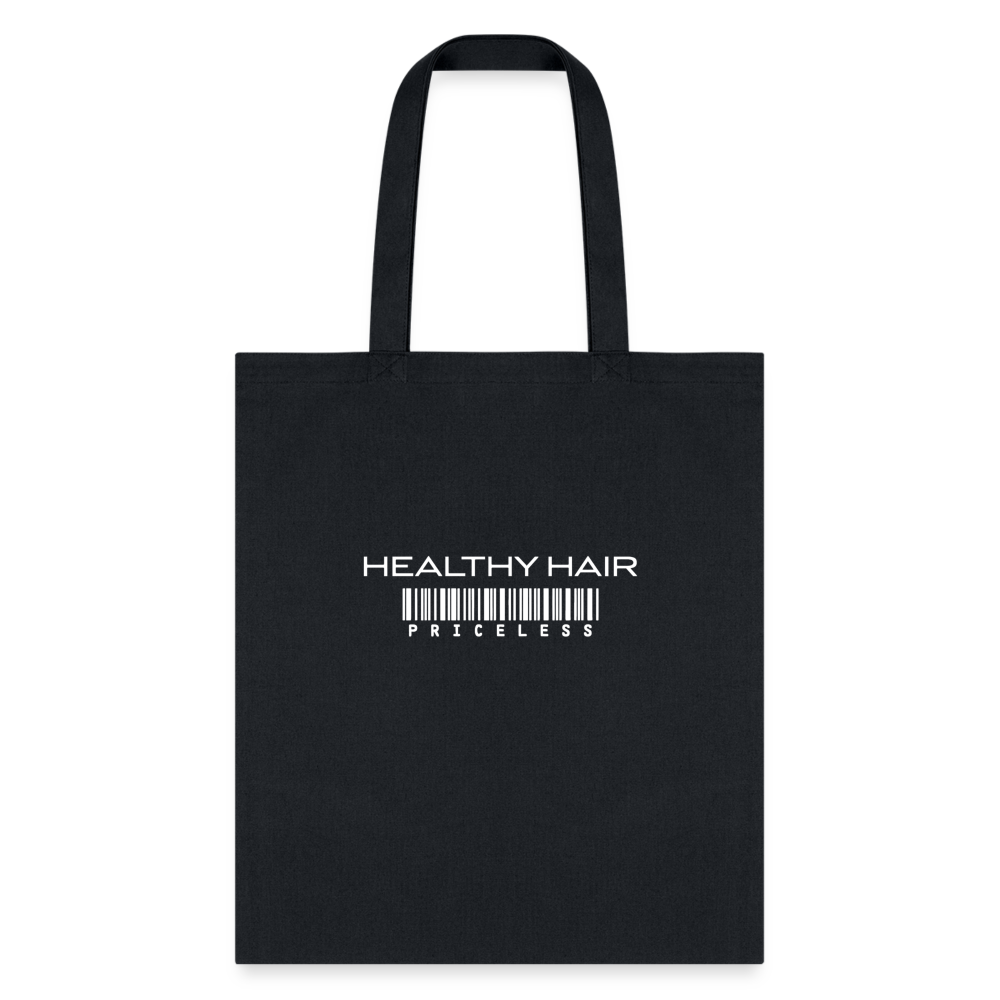 Healthy Hair Priceless Black Canvas Bag - black